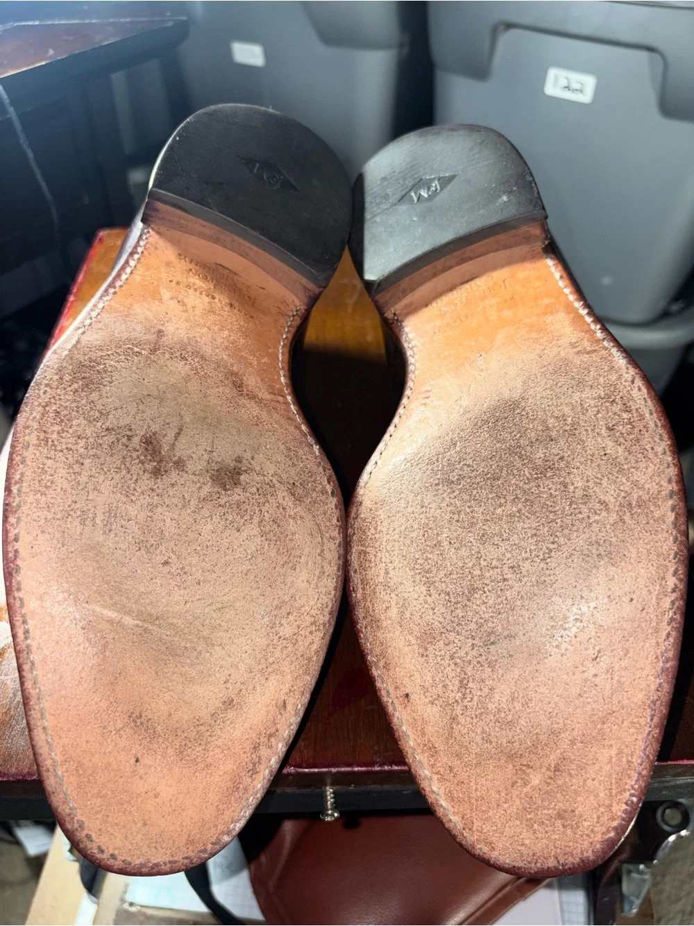 Johnston & Murphy Men's Cap-Toe Oxfords in Burgundy Sz 9D(126)